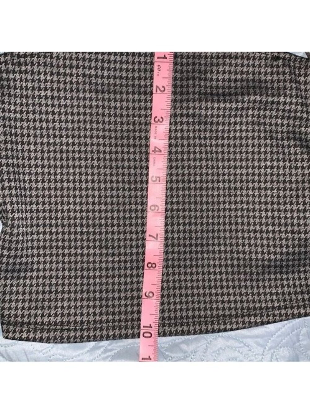 Houndstooth Cropped Tank Top With Spaghetti Straps  Small  Bear Dance  Cotton Bl - Picture 5 of 5